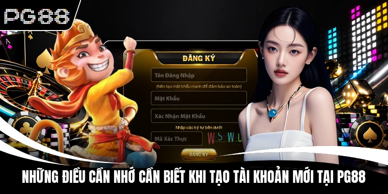 Những điều cần nhớ cần biết khi tạo tài khoản mới tại PG88